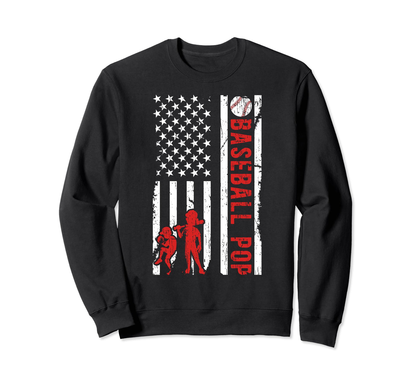 Baseball Pop Grandpa Us Flag Pop Sweatshirt - Custom Art Print for Adults - T-Shirt, Sweatshirt, Hoodie