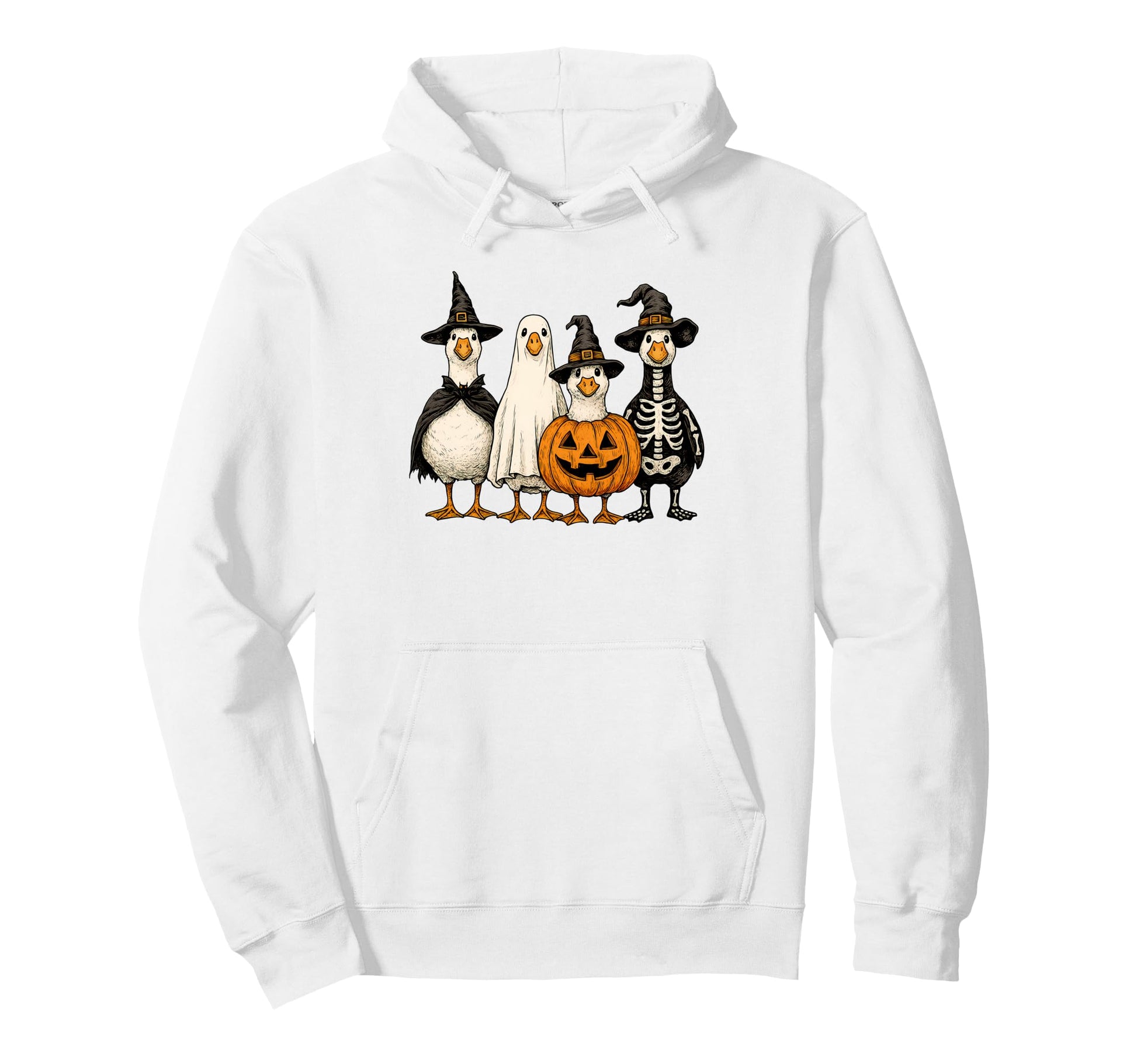 Funny Halloween Goose Dress Up Boho Hoodie - Unique Graphic Men Women - T-Shirt, Sweatshirt, Hoodie