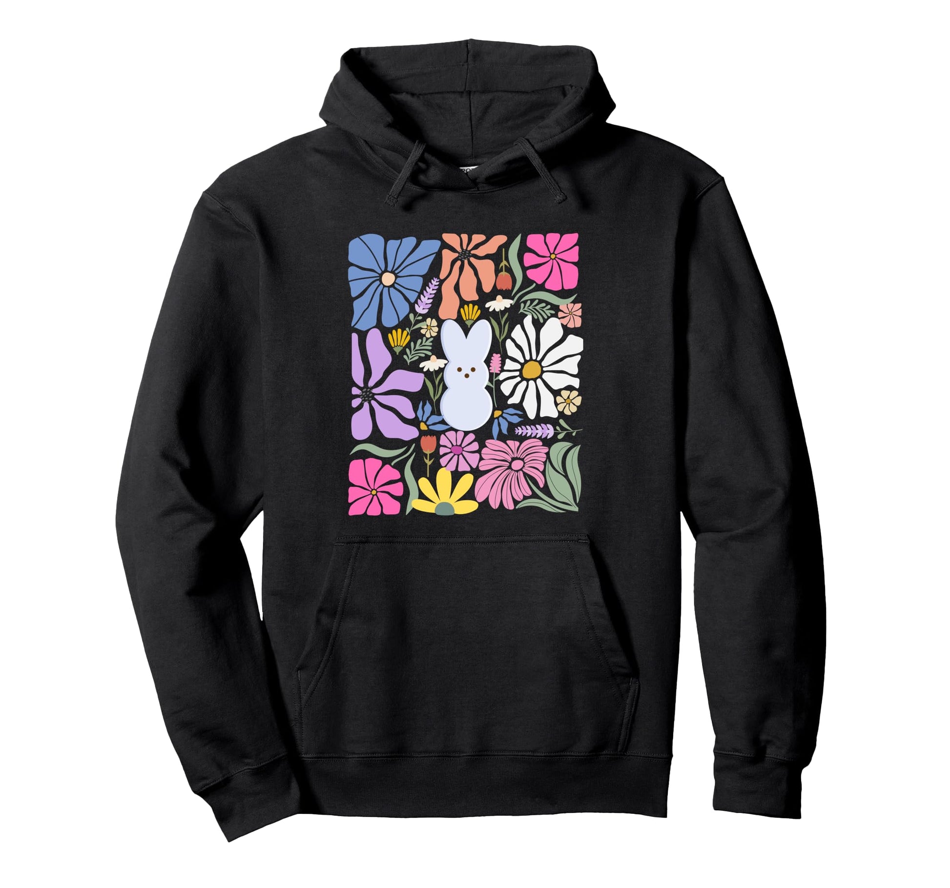 Easter Floral Bunny Boho Flowers And Rabbit Hoodie - Unique Graphic Unisex - T-Shirt, Sweatshirt, Hoodie