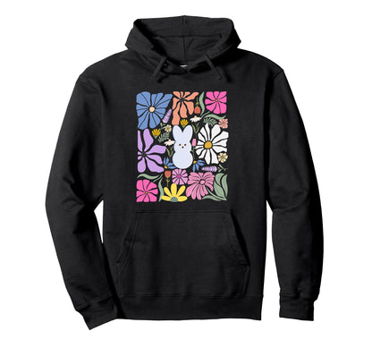 Easter Floral Bunny Boho Flowers And Rabbit Hoodie - Unique Graphic Unisex - T-Shirt, Sweatshirt, Hoodie