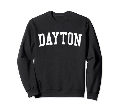 Dayton Nv Distressed White Varsity Sweatshirt - Minimalist Print Men Women - T-Shirt, Sweatshirt, Hoodie