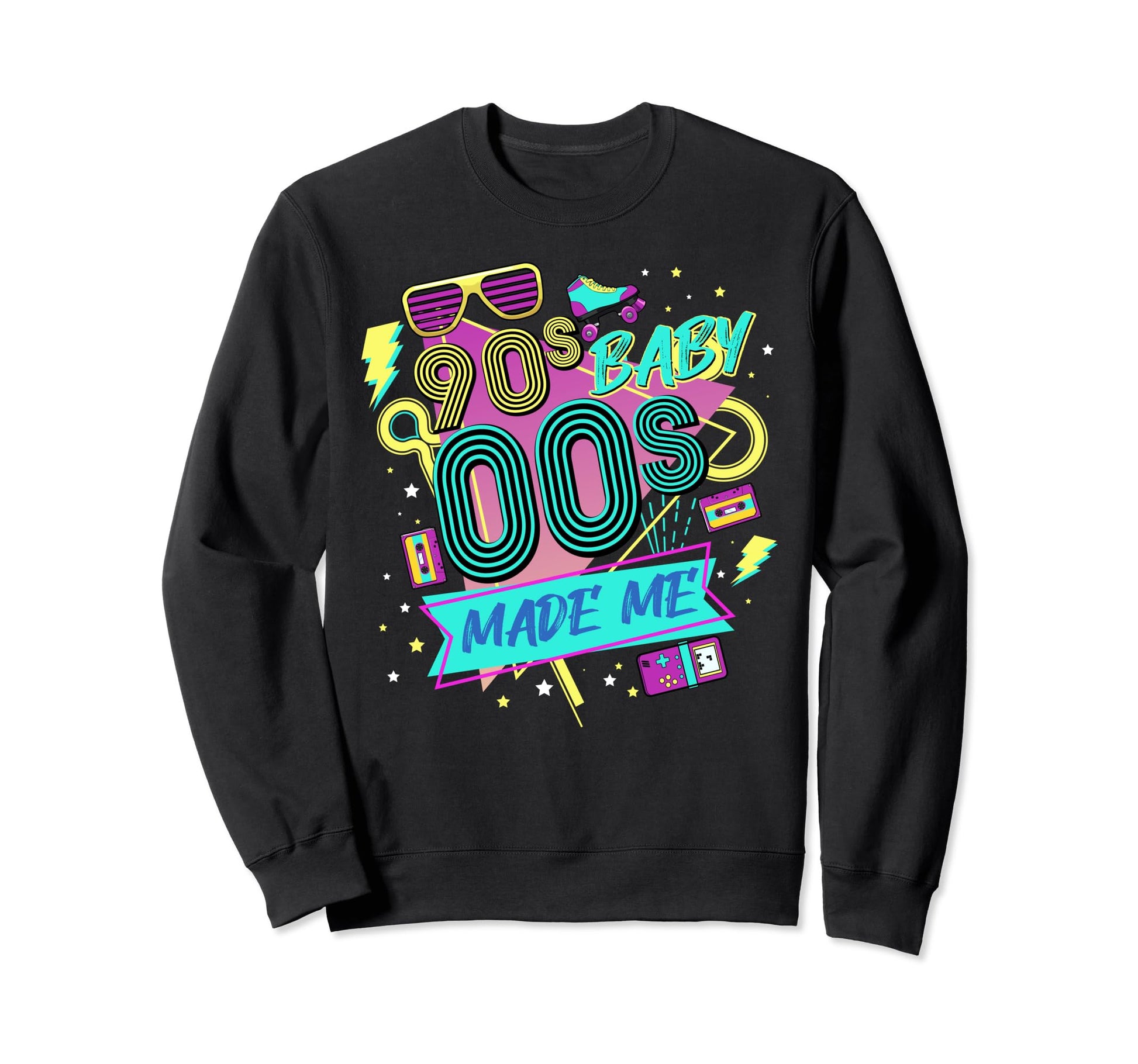 1990S 2000S Made Me Nostalgia Disco Sweatshirt - Unique Graphic for Adults - T-Shirt, Sweatshirt, Hoodie