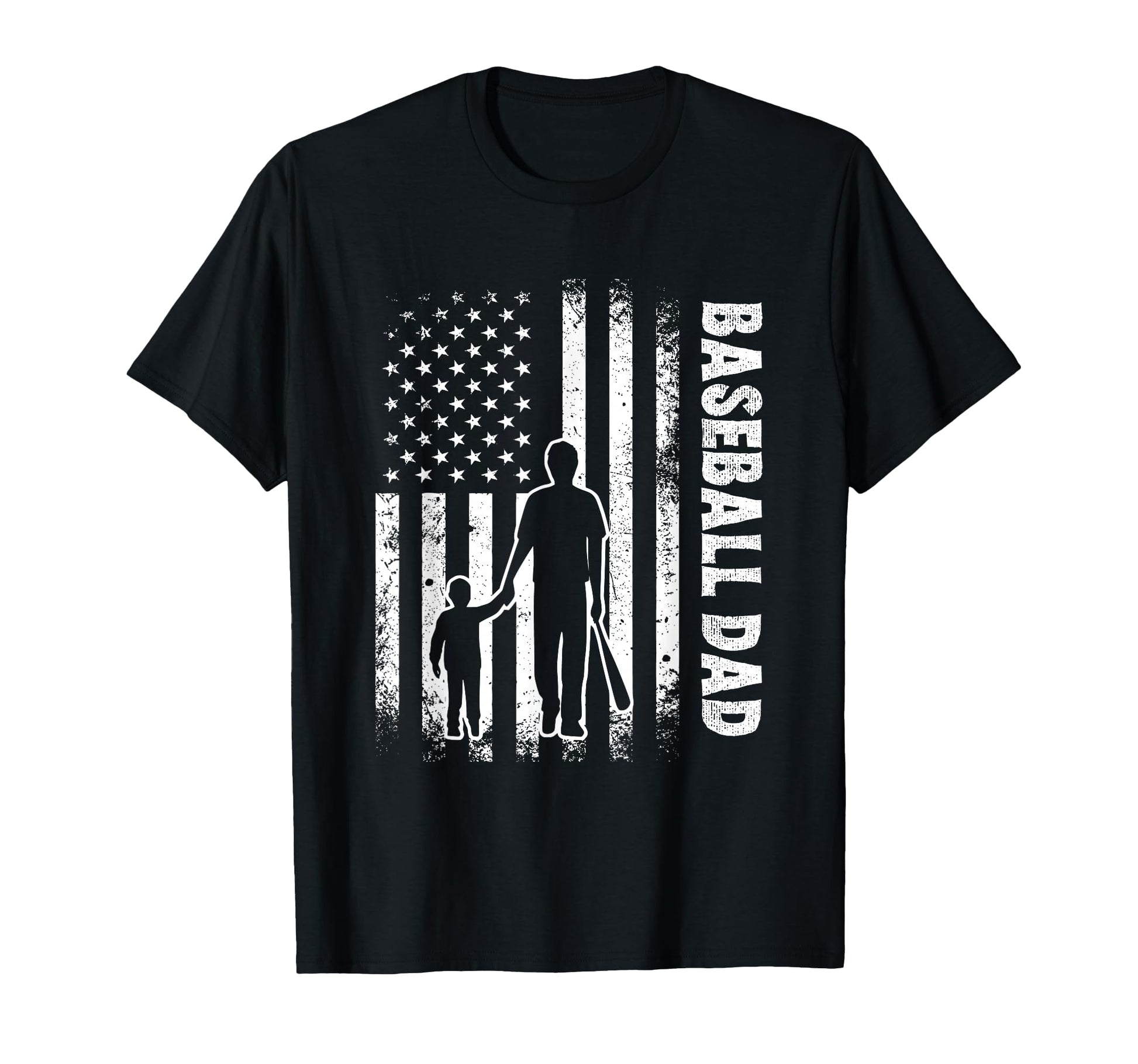Baseball Dad Funny American Usa Flag 4Th T-Shirt - Novelty Apparel Unisex - T-Shirt, Sweatshirt, Hoodie