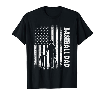 Baseball Dad Funny American Usa Flag 4Th T-Shirt - Novelty Apparel Unisex - T-Shirt, Sweatshirt, Hoodie