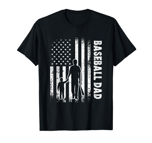 Baseball Dad Funny American Usa Flag 4Th T-Shirt - Novelty Apparel Unisex - T-Shirt, Sweatshirt, Hoodie