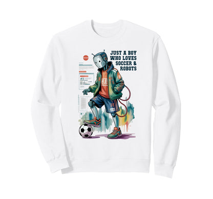 Just Who Loves Soccer Robots Play Sweatshirt - Unique Graphic Men Women - T-Shirt, Sweatshirt, Hoodie
