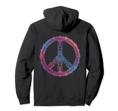 Purple Boho Yoga Ornate Mandala Peace Hoodie - Minimalist Print Men Women - T-Shirt, Sweatshirt, Hoodie