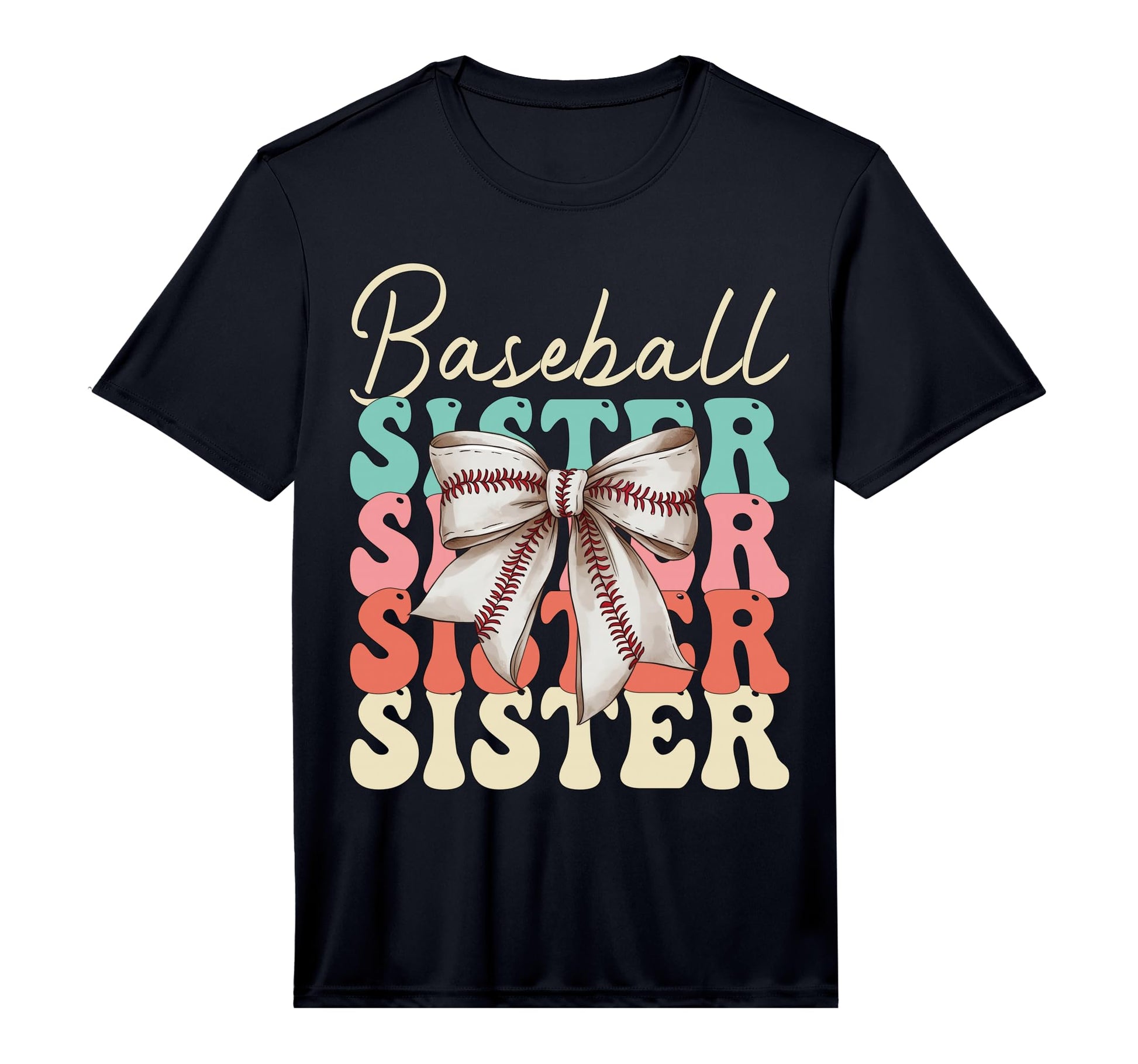 Baseball Sister Coquette Bow Biggest Fan T-Shirt - Minimalist Print Unisex - T-Shirt, Sweatshirt, Hoodie