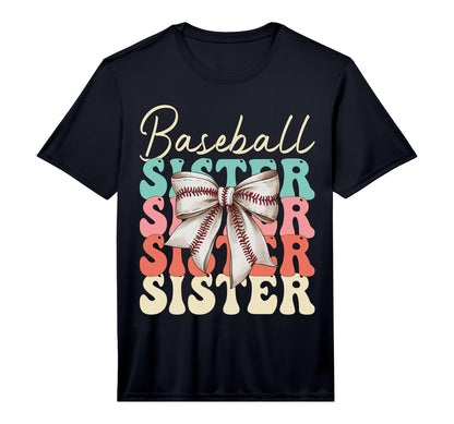 Baseball Sister Coquette Bow Biggest Fan T-Shirt - Minimalist Print Unisex - T-Shirt, Sweatshirt, Hoodie