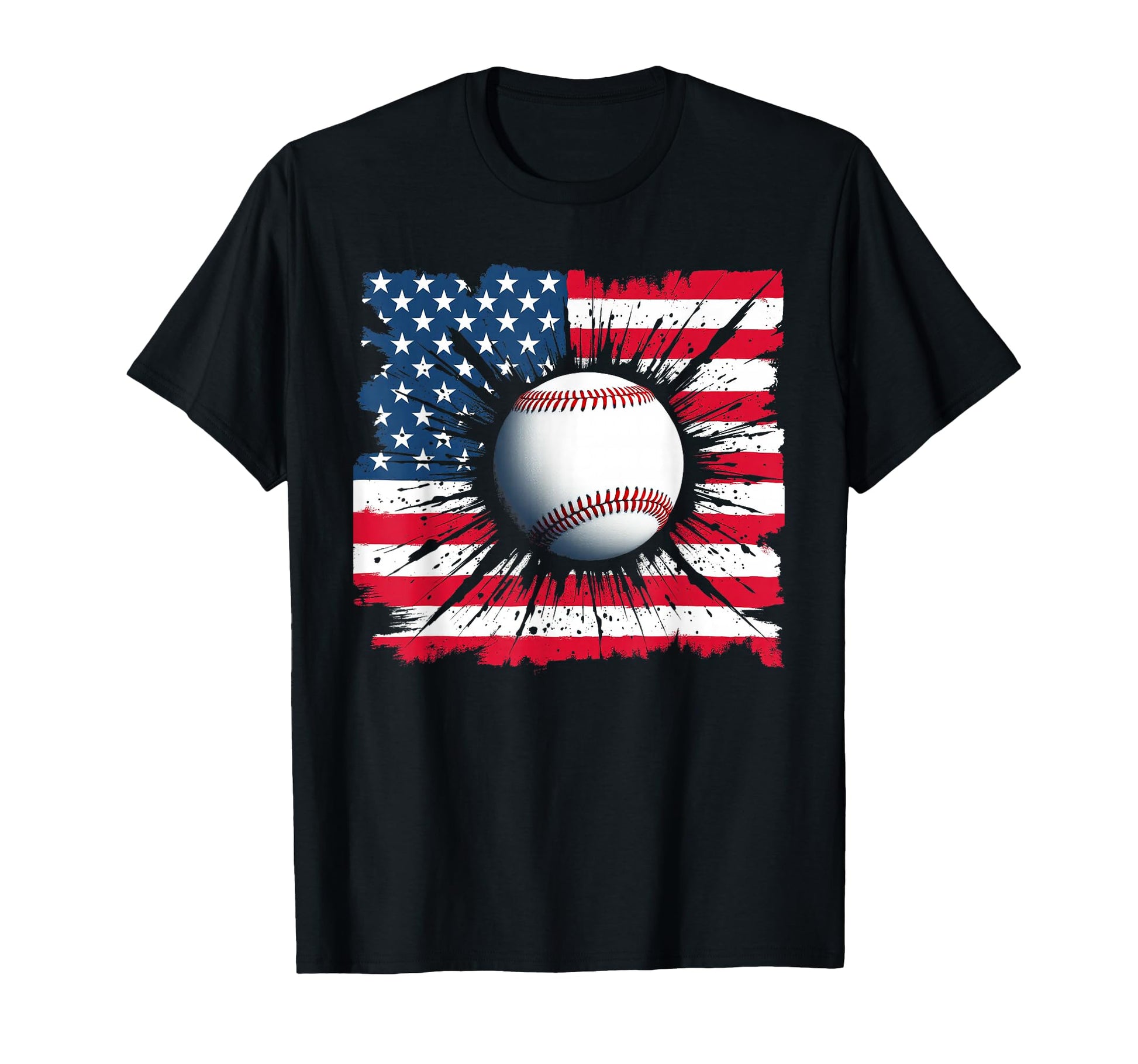 Baseball Usa Flag Patriotic Fourth July T-Shirt - Aesthetic Graphic Unisex - T-Shirt, Sweatshirt, Hoodie