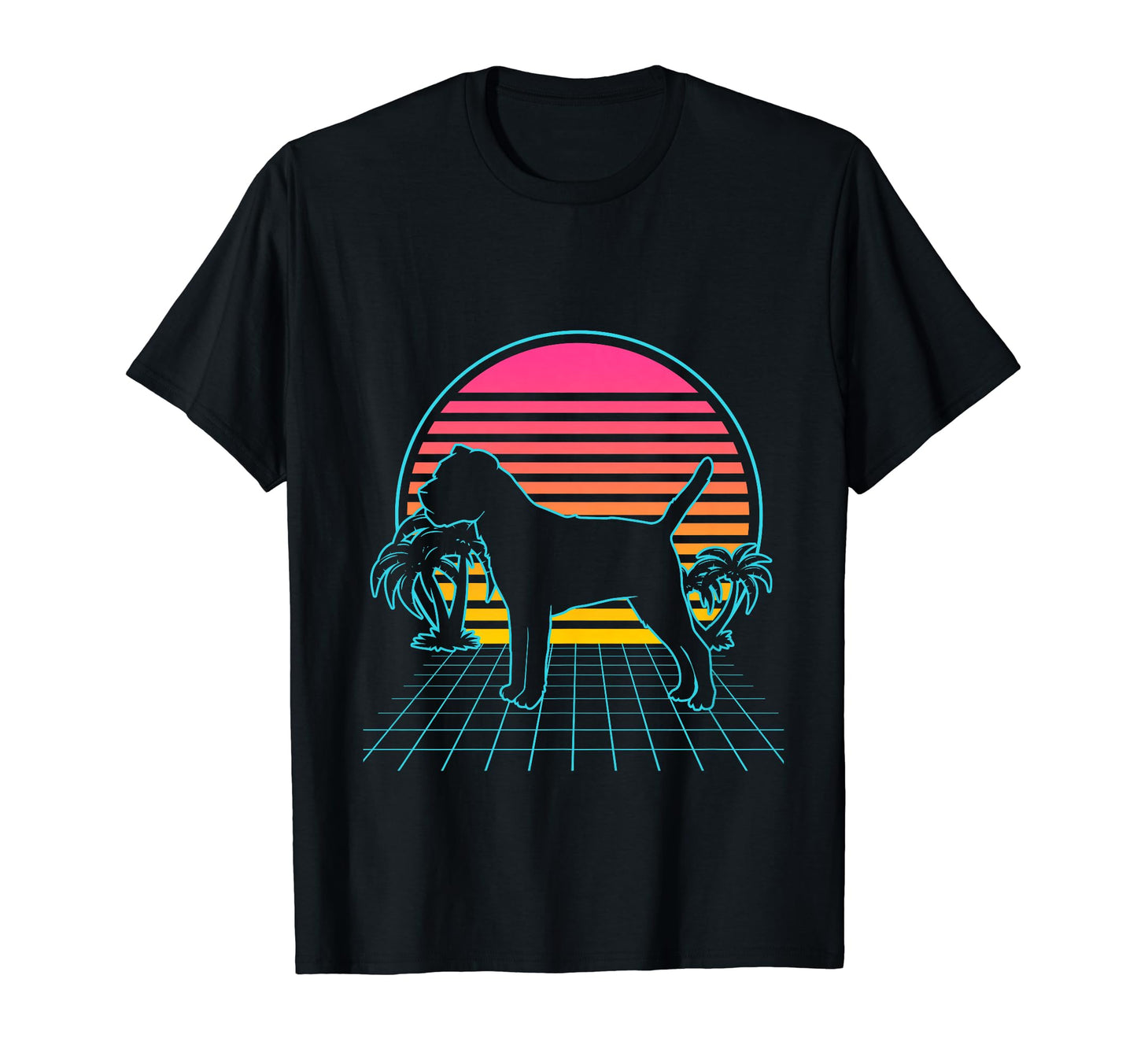 Border Terrier Dog 80S Vaporwave T-Shirt - Aesthetic Graphic Unisex - T-Shirt, Sweatshirt, Hoodie