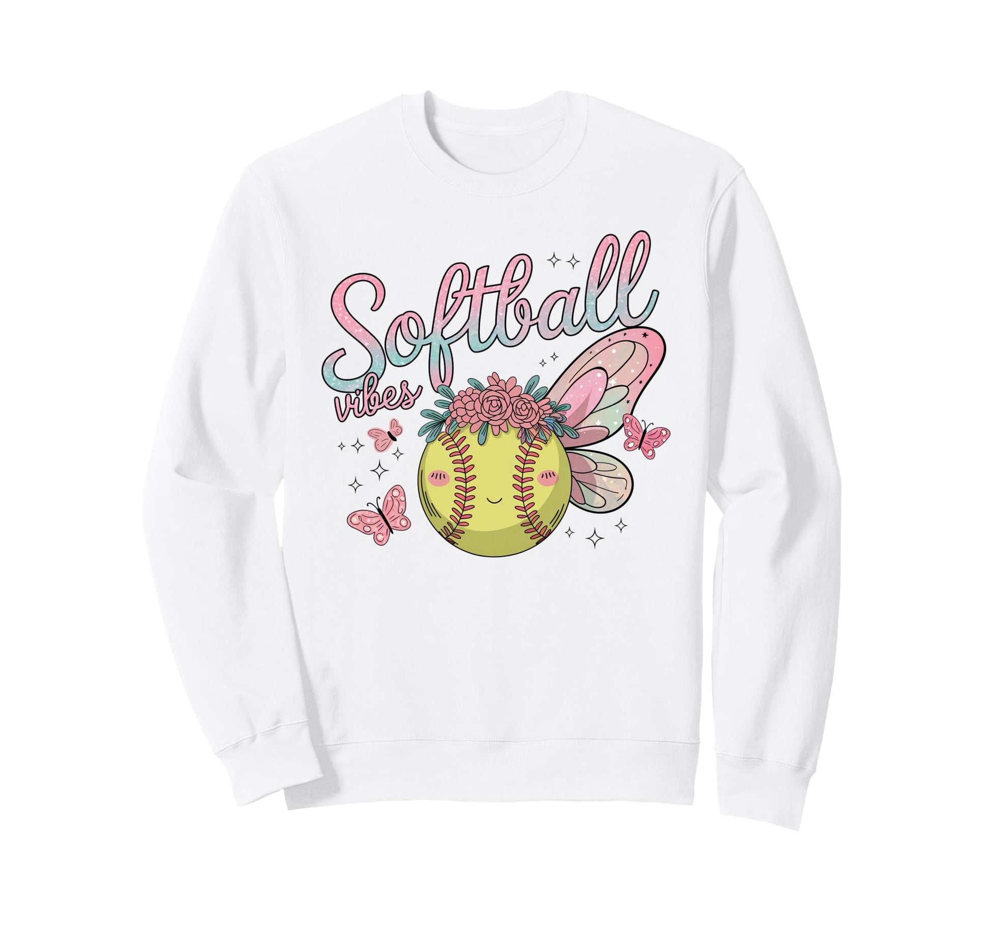 Softball Vibes Groovy Game Day Sweatshirt - Aesthetic Graphic Men Women - T-Shirt, Sweatshirt, Hoodie