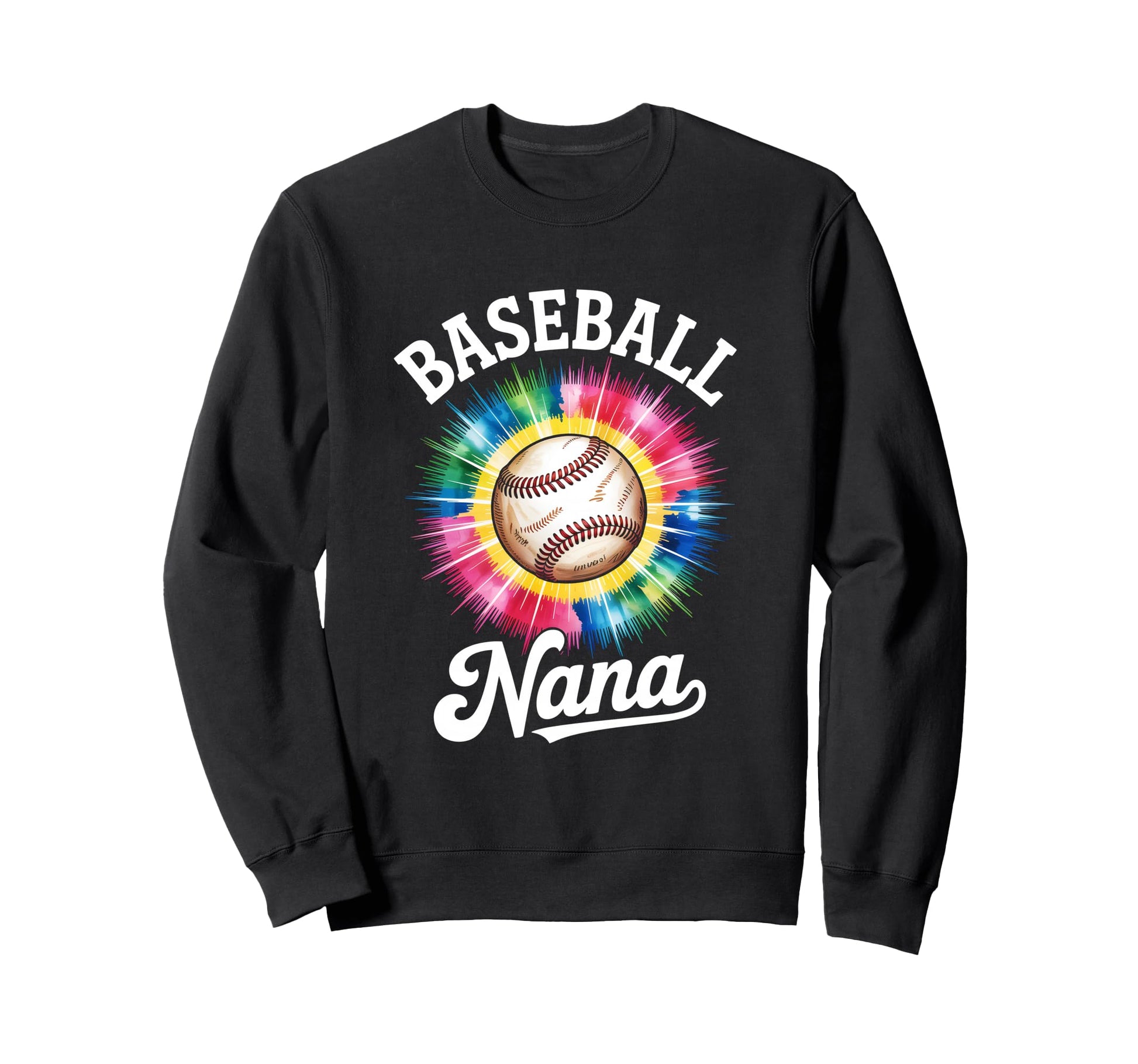 Baseball Nana Tie Dye Colorful Sweatshirt - Aesthetic Graphic for Adults - T-Shirt, Sweatshirt, Hoodie