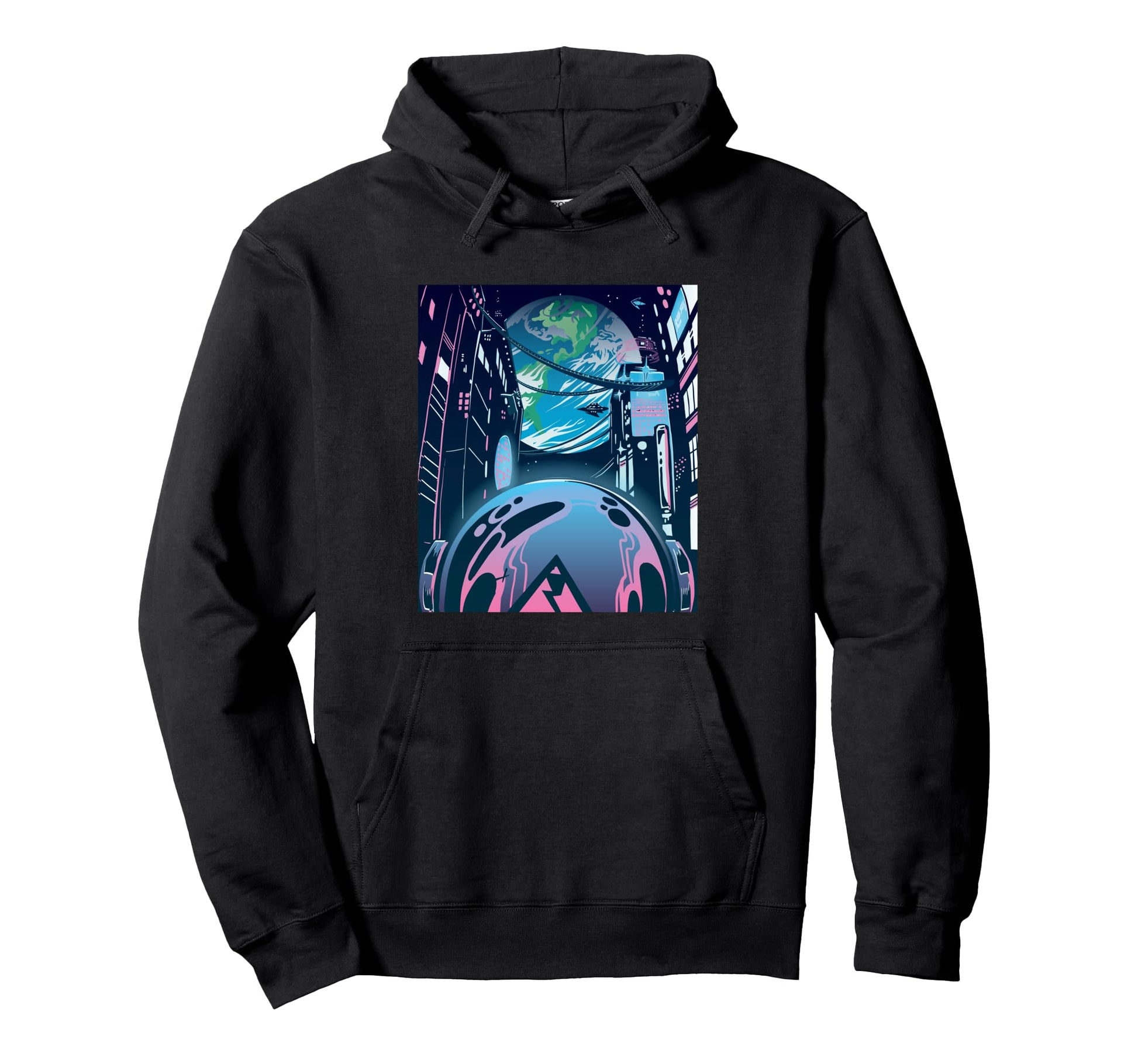 Sad Space City Vaporwave Hoodie - Novelty Apparel Men Women - T-Shirt, Sweatshirt, Hoodie