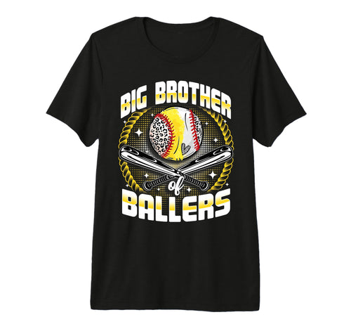 Baseball Softball Big Brother Ballers T-Shirt - Minimalist Print Unisex - T-Shirt, Sweatshirt, Hoodie