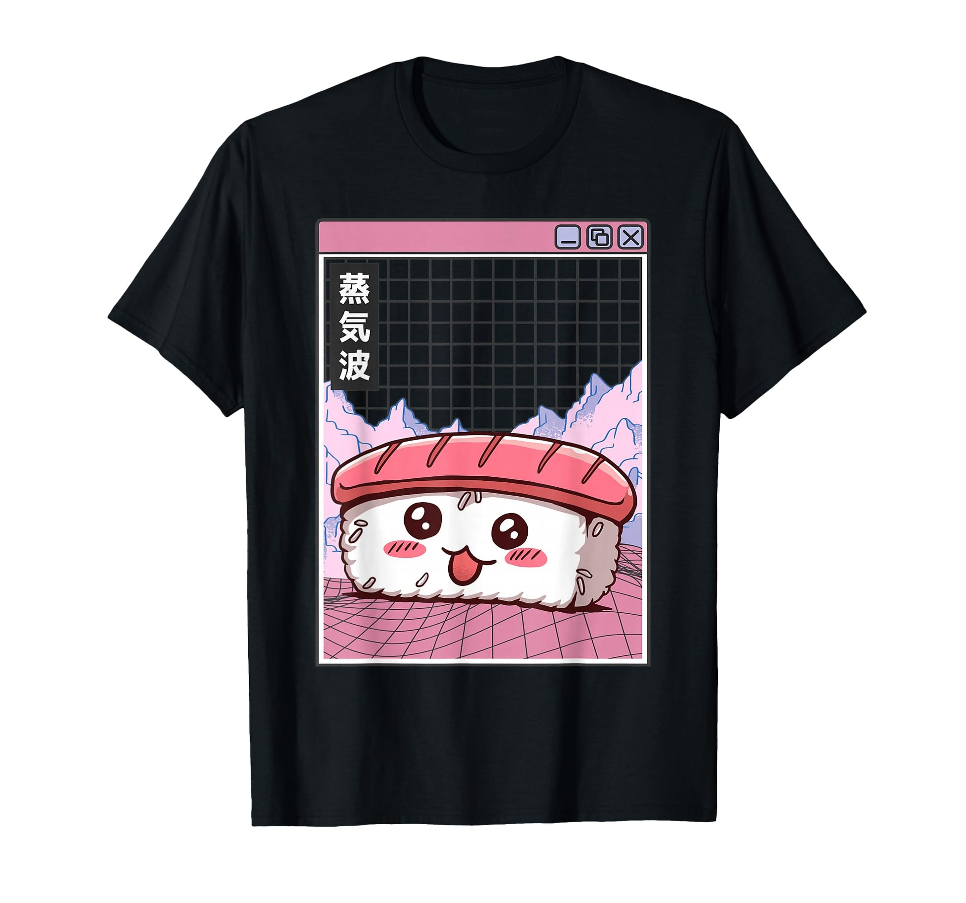 Sushi Kawaii Grid Vaporwave Aesthetic T-Shirt - Fun Novelty Design Unisex - T-Shirt, Sweatshirt, Hoodie