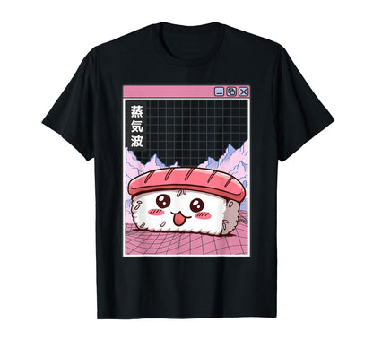 Sushi Kawaii Grid Vaporwave Aesthetic T-Shirt - Fun Novelty Design Unisex - T-Shirt, Sweatshirt, Hoodie