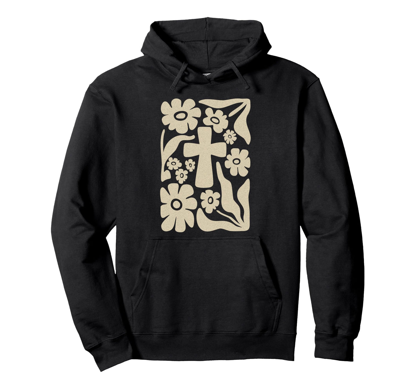 Boho Floral Cross Christian Faith Hoodie - Custom Art Print for Adults - T-Shirt, Sweatshirt, Hoodie
