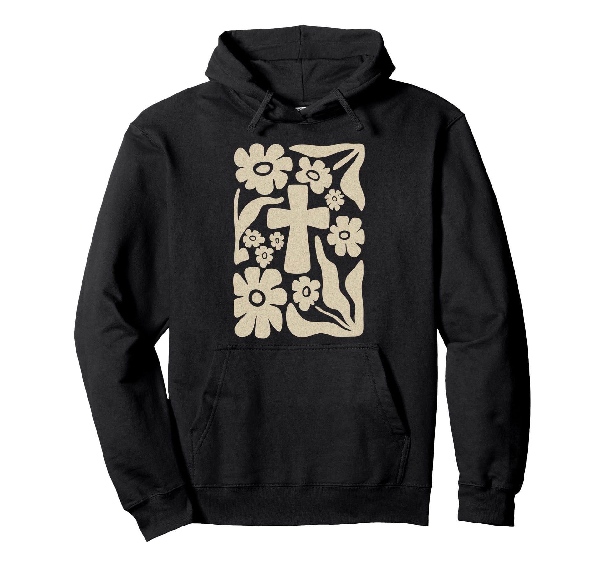 Boho Floral Cross Christian Faith Hoodie - Custom Art Print for Adults - T-Shirt, Sweatshirt, Hoodie
