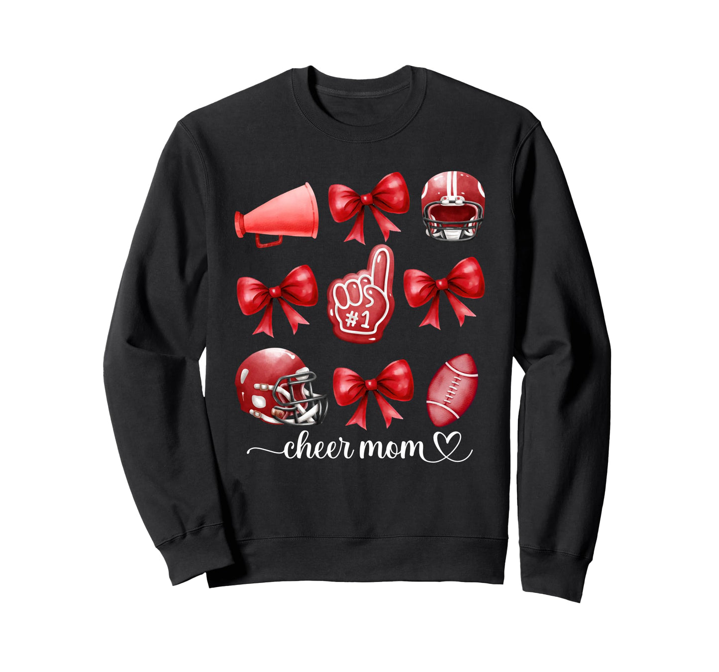 Football And Cheer Mom Football Sweatshirt - Custom Art Print Men Women - T-Shirt, Sweatshirt, Hoodie