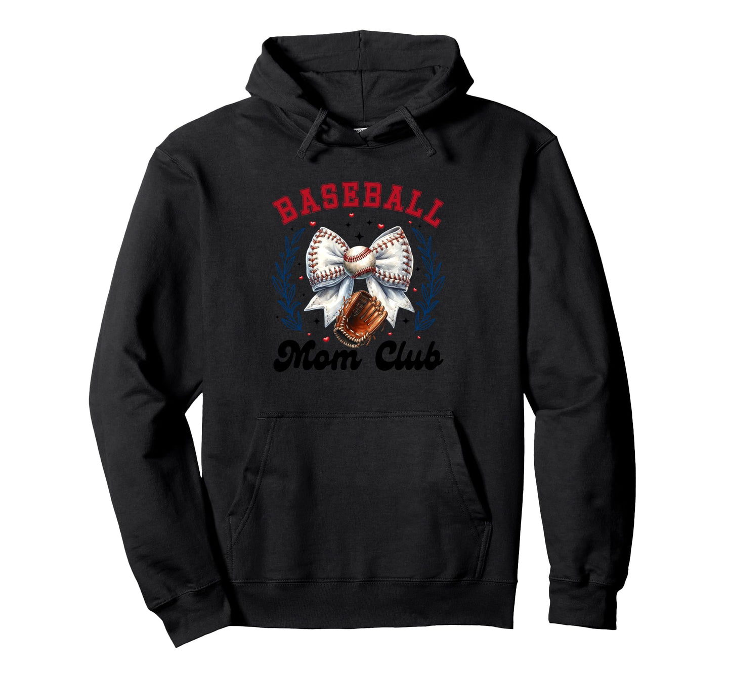 Baseball Mom Club Enthusiastic Hoodie - Casual Everyday Wear Men Women - T-Shirt, Sweatshirt, Hoodie