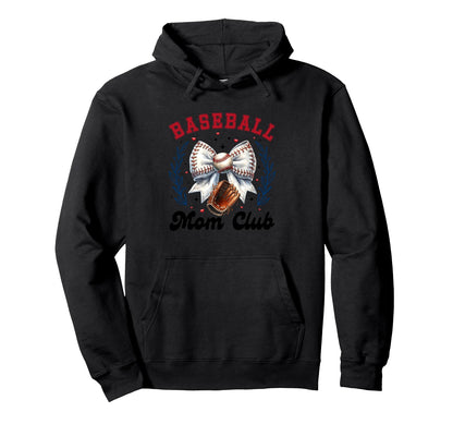 Baseball Mom Club Enthusiastic Hoodie - Casual Everyday Wear Men Women - T-Shirt, Sweatshirt, Hoodie