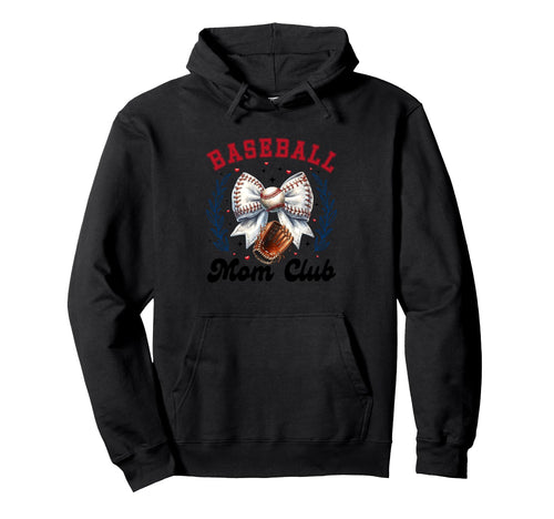 Baseball Mom Club Enthusiastic Hoodie - Casual Everyday Wear Men Women - T-Shirt, Sweatshirt, Hoodie