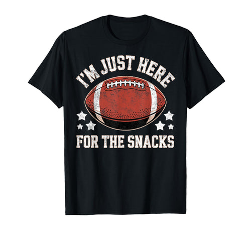 Im Just Here Snacks Funny Joke Football T-Shirt - Graphic Print for Adults - T-Shirt, Sweatshirt, Hoodie