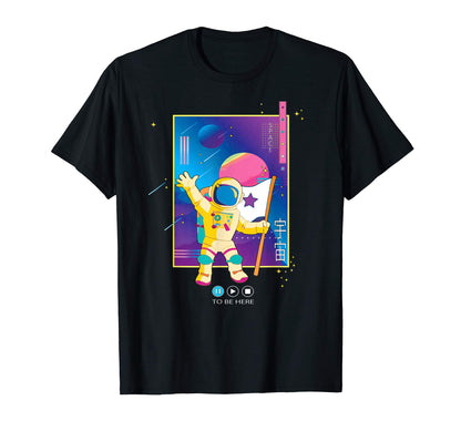 80S Space Vaporwave Aesthetic Astronaut T-Shirt - Aesthetic Graphic Unisex - T-Shirt, Sweatshirt, Hoodie