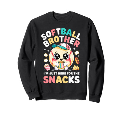 Funny Kawaii Softball Brother Im Sweatshirt - Graphic Print for Adults - T-Shirt, Sweatshirt, Hoodie