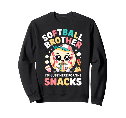 Funny Kawaii Softball Brother Im Sweatshirt - Graphic Print for Adults - T-Shirt, Sweatshirt, Hoodie