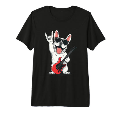 Funny French Bulldog Rock Music T-Shirt - Custom Art Print Men Women - T-Shirt, Sweatshirt, Hoodie