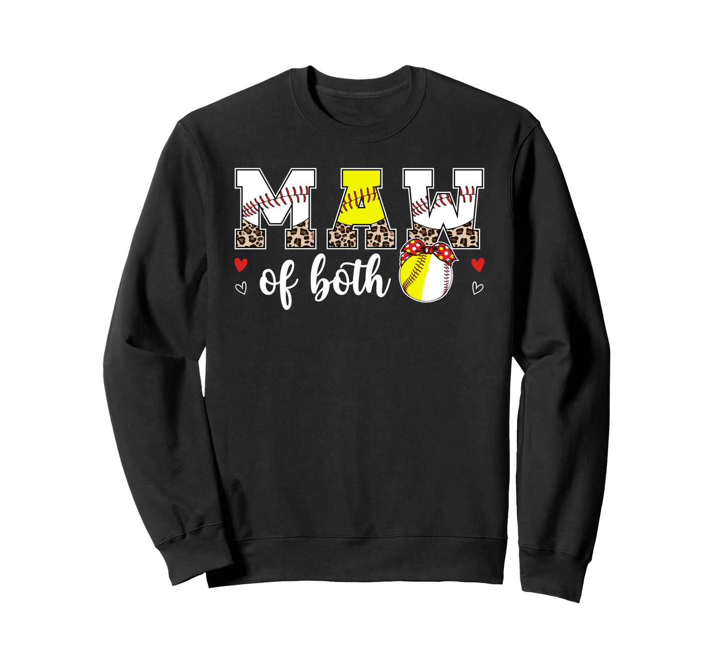 Maw Both Leopard Softball Baseball Maw Sweatshirt - Unique Graphic Unisex - T-Shirt, Sweatshirt, Hoodie