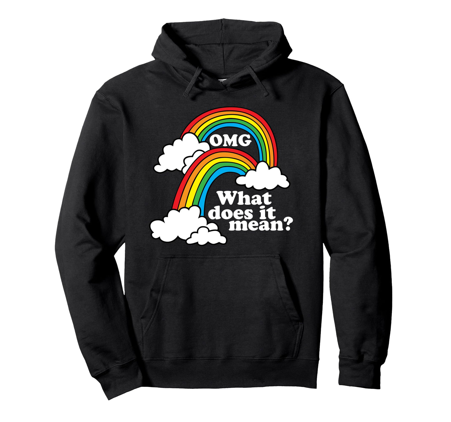 Double Rainbow Omg Funny Dark Hoodie - Graphic Print Unisex - T-Shirt, Sweatshirt, Hoodie