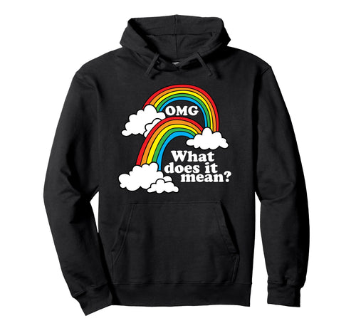 Double Rainbow Omg Funny Dark Hoodie - Graphic Print Unisex - T-Shirt, Sweatshirt, Hoodie