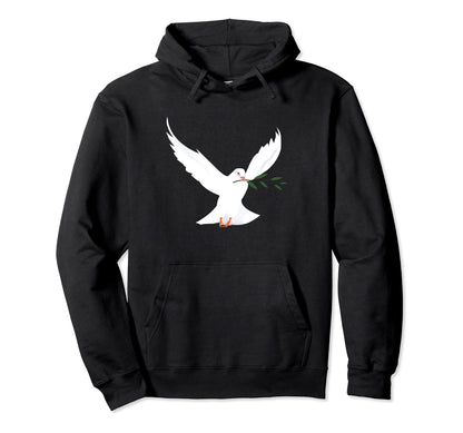 Peace Dove Branch Peace Love Peace Sign Hoodie - Novelty Apparel Unisex - T-Shirt, Sweatshirt, Hoodie