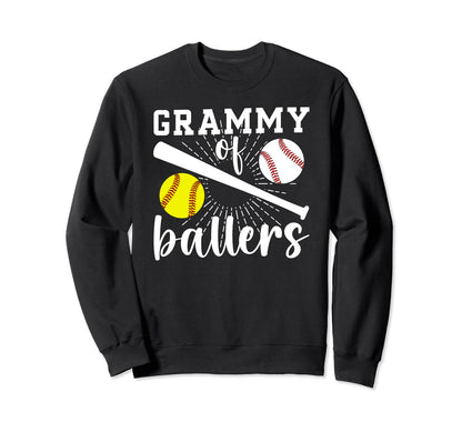 Grammy Ballers Baseball Softball Sweatshirt - Minimalist Print Men Women - T-Shirt, Sweatshirt, Hoodie
