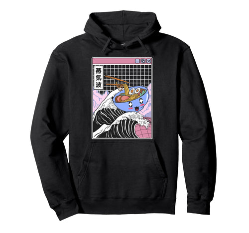 Happy Ramen Bowl Kanagawa Wave Digital Hoodie - Custom Art Print Men Women - T-Shirt, Sweatshirt, Hoodie