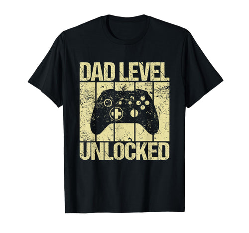 Dad Level Unlocked Gaming Controller T-Shirt - Minimalist Print Men Women - T-Shirt, Sweatshirt, Hoodie