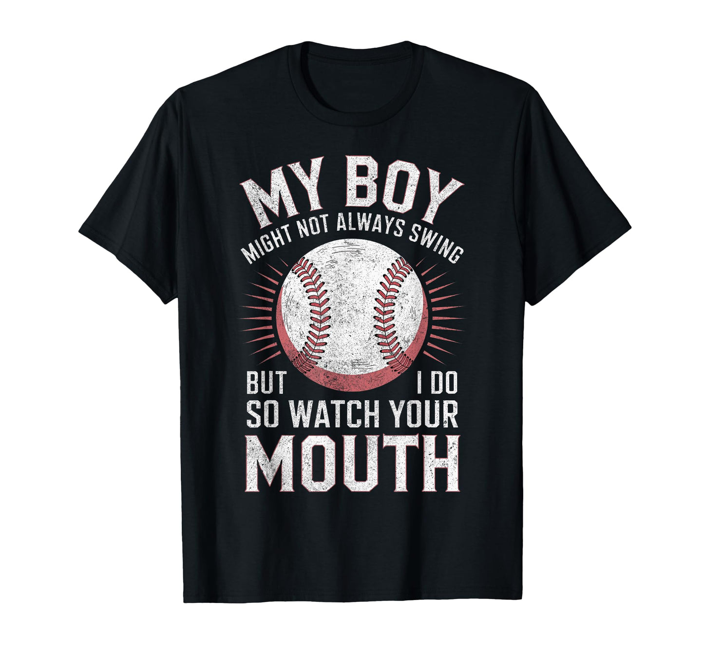 My Might Not Always Swing Baseball Mom T-Shirt - Trendy Graphic Unisex - T-Shirt, Sweatshirt, Hoodie