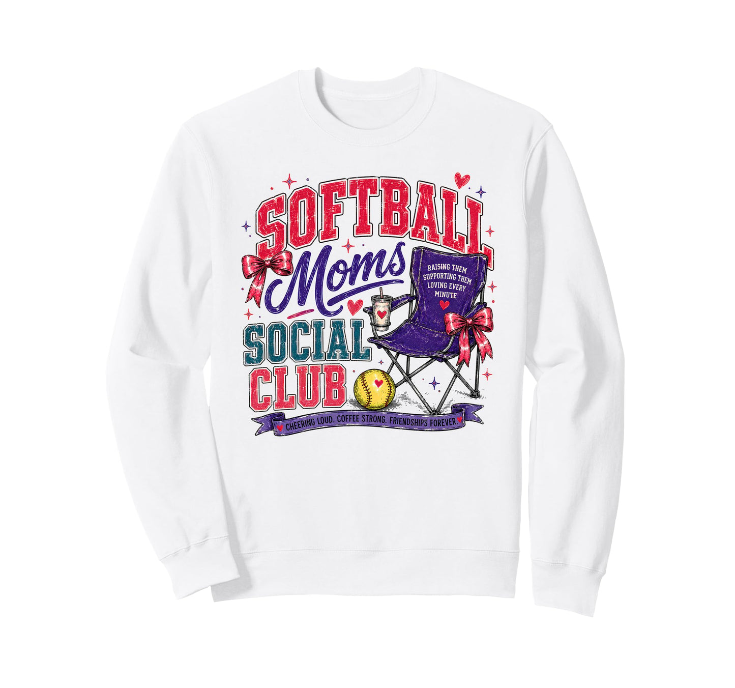 Softball Mom Loud Proud Team Fan Sweatshirt - Custom Art Print Unisex - T-Shirt, Sweatshirt, Hoodie