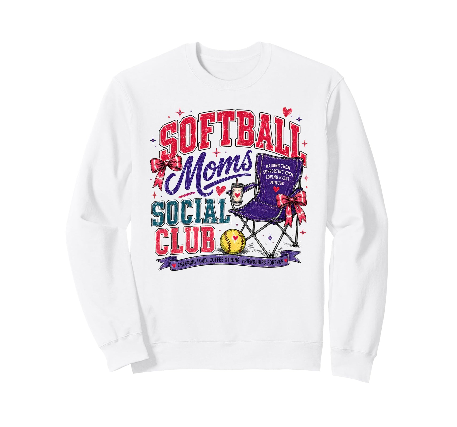 Softball Mom Loud Proud Team Fan Sweatshirt - Custom Art Print Unisex - T-Shirt, Sweatshirt, Hoodie