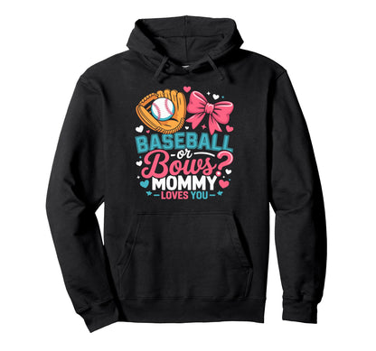 Gender Reveal Party Baseball Bows Hoodie - Custom Art Print for Adults - T-Shirt, Sweatshirt, Hoodie