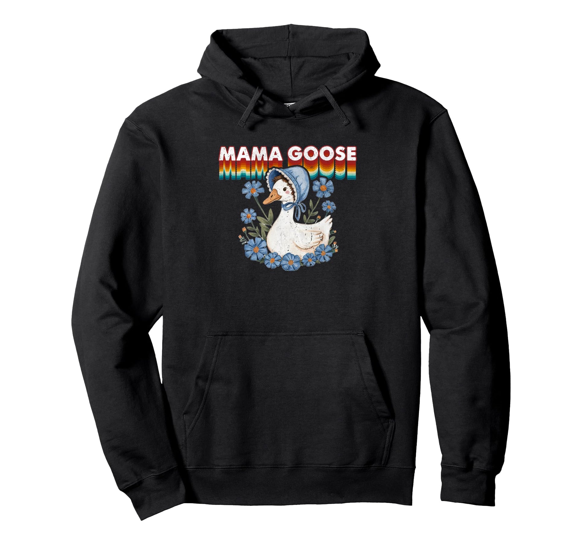 Mama Goose Floral Rainbow Vibe Hoodie - Minimalist Print Unisex - T-Shirt, Sweatshirt, Hoodie