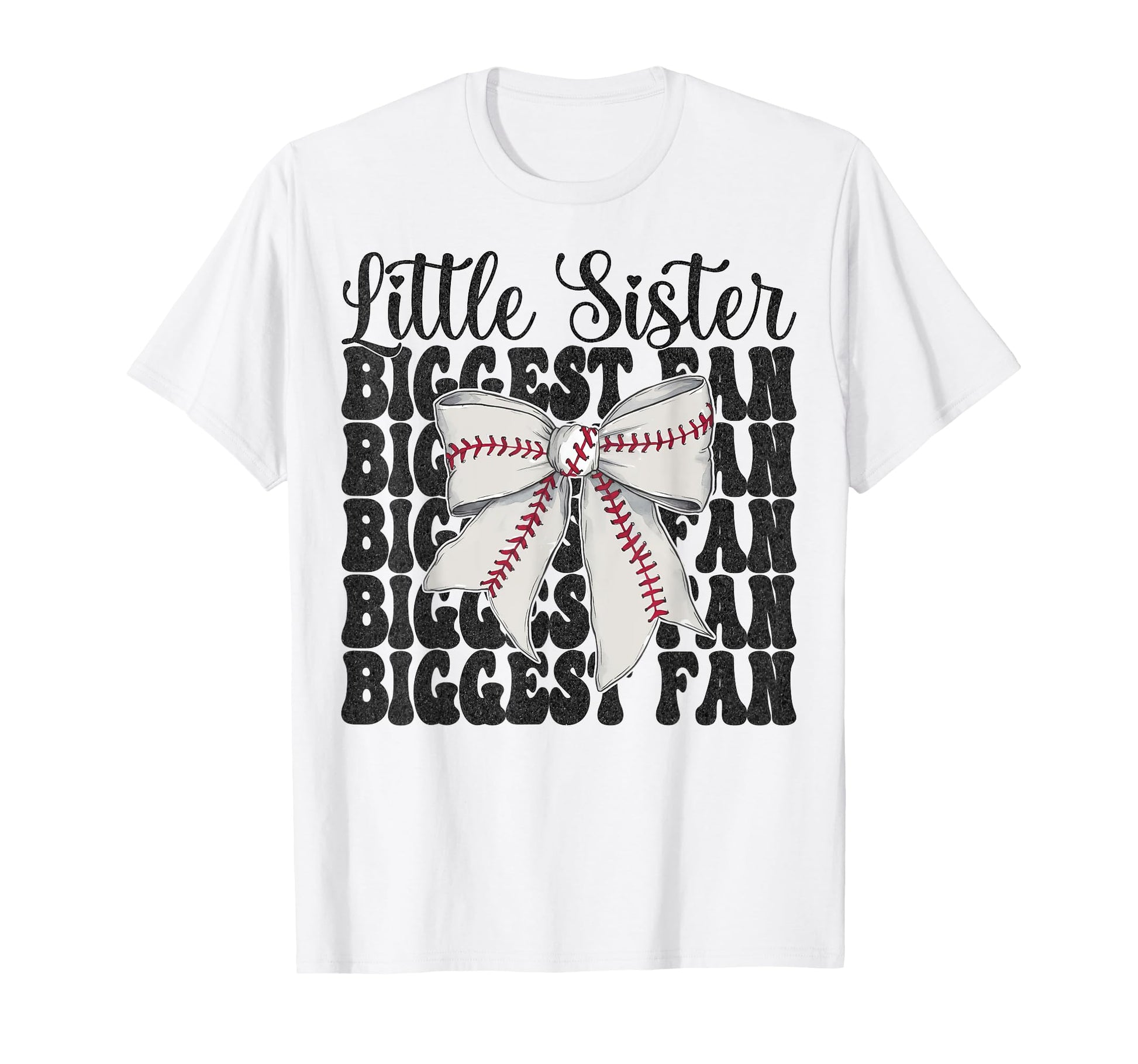 Baseball Sister Baseball Little T-Shirt - Aesthetic Graphic Men Women - T-Shirt, Sweatshirt, Hoodie