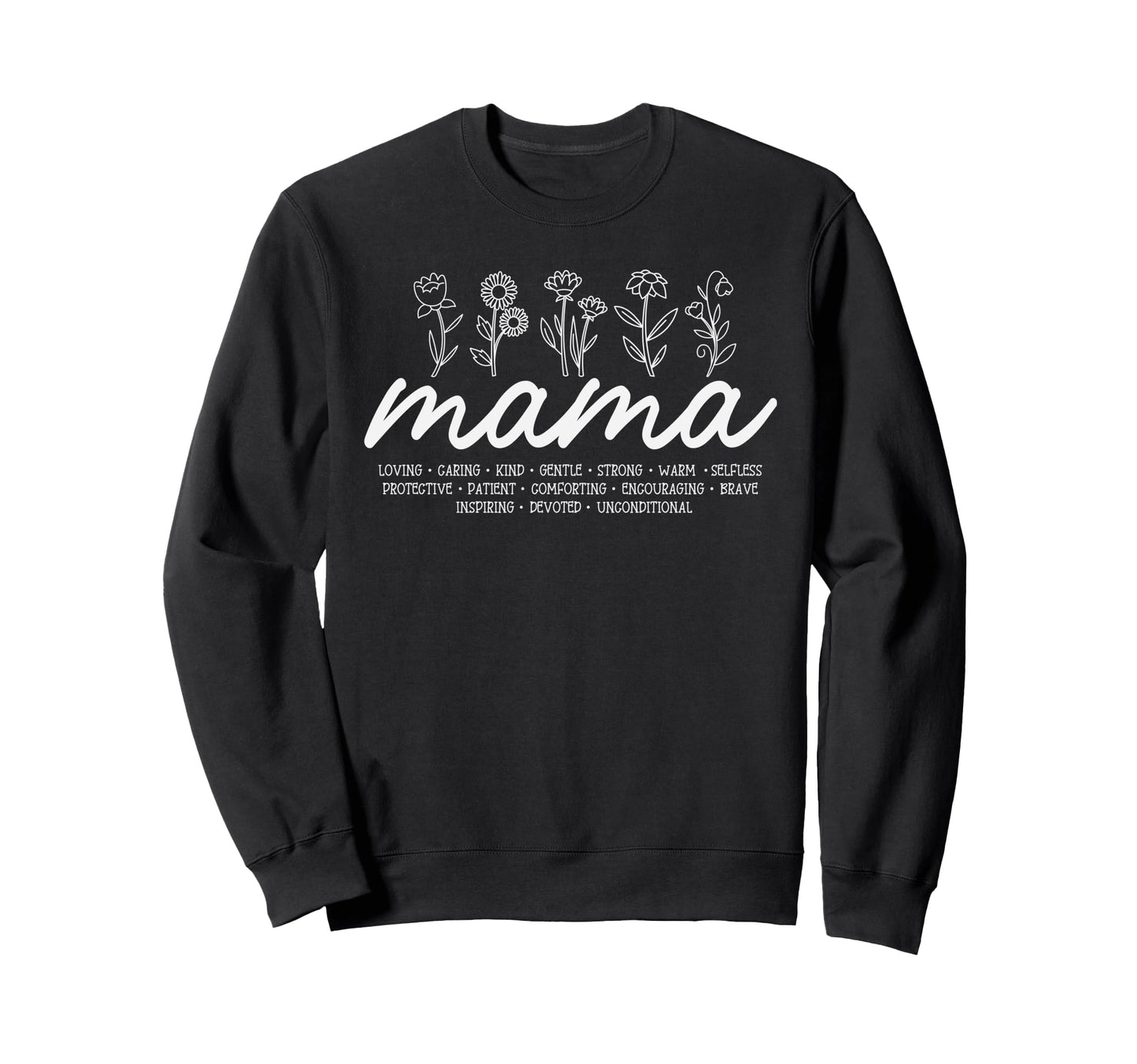 Mama Mothers Day Boho Floral Sweatshirt - Aesthetic Graphic for Adults - T-Shirt, Sweatshirt, Hoodie