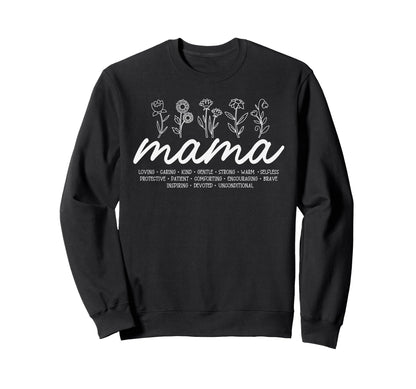 Mama Mothers Day Boho Floral Sweatshirt - Aesthetic Graphic for Adults - T-Shirt, Sweatshirt, Hoodie
