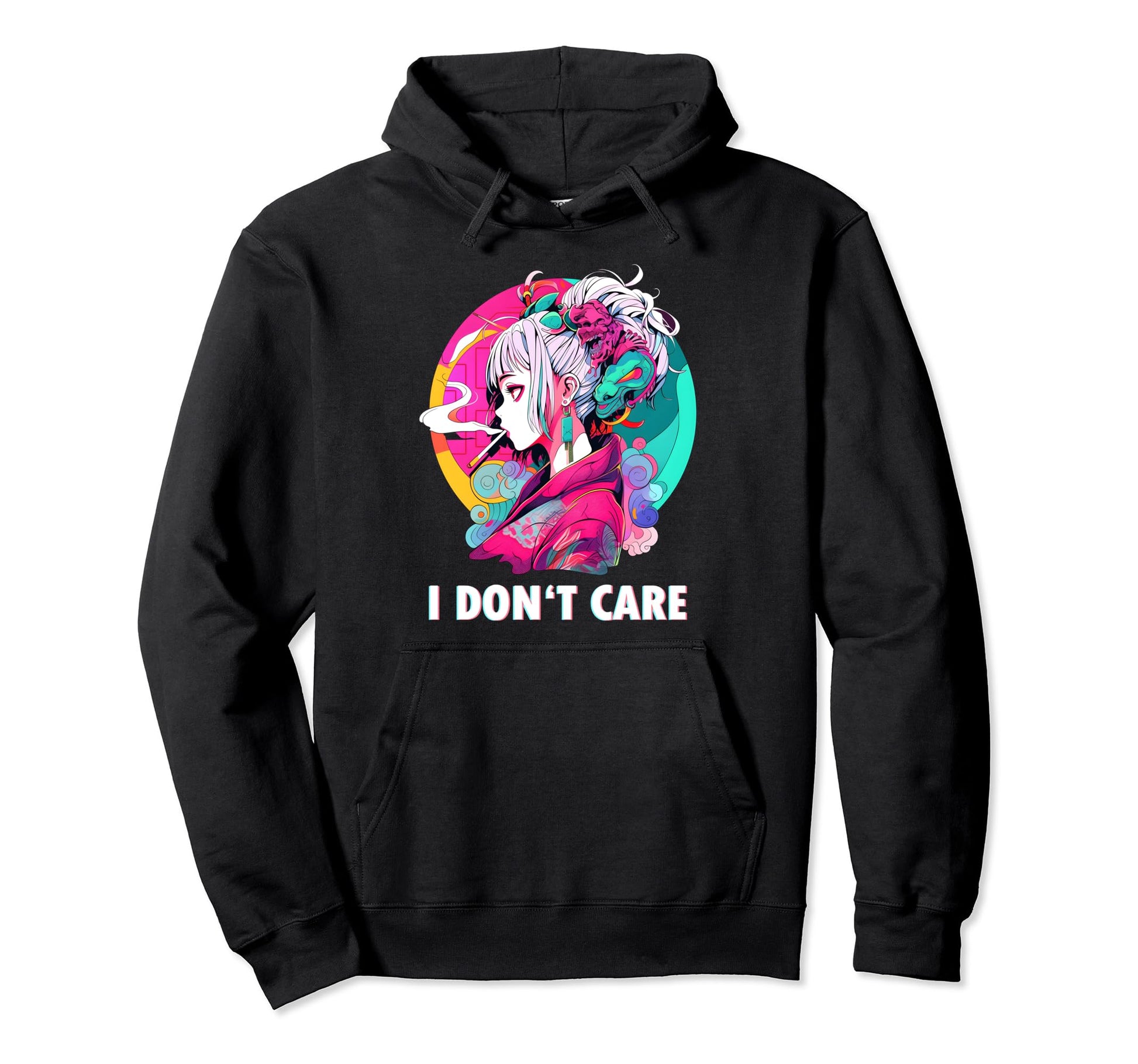Aesthetic Vaporwave I Dont Care Hoodie - Fun Novelty Design for Adults - T-Shirt, Sweatshirt, Hoodie