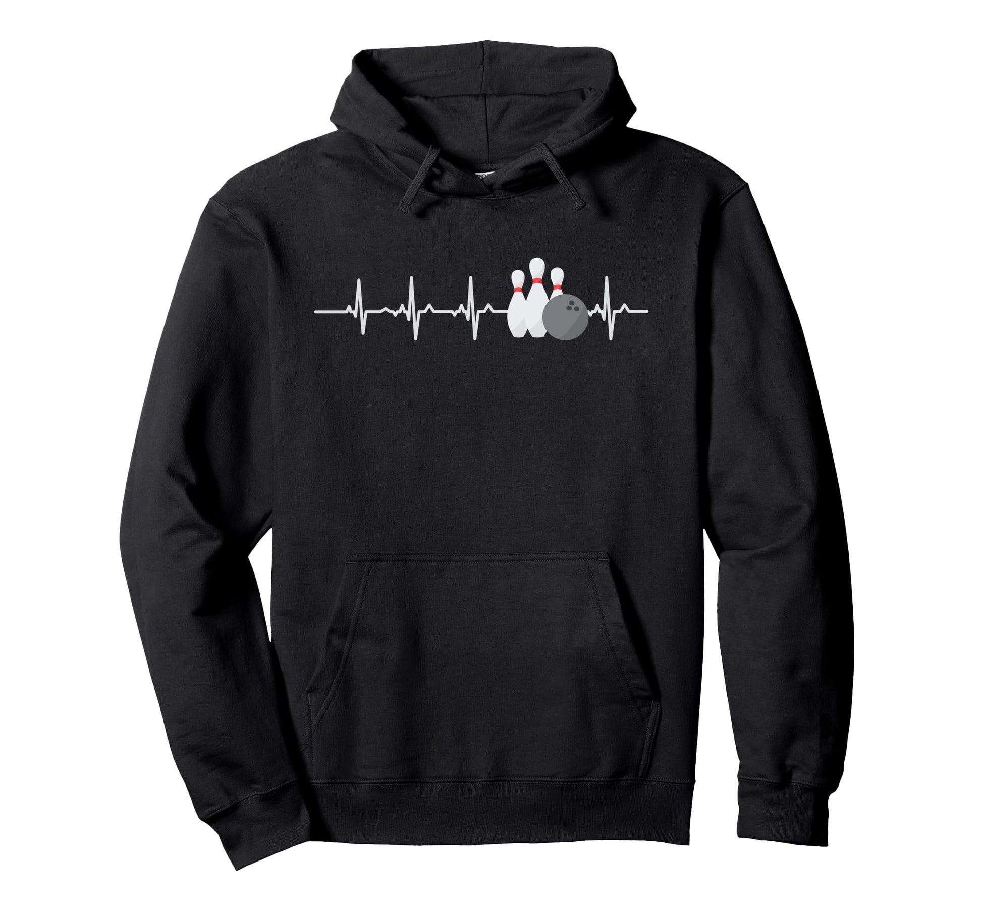 Bowling Heartbeat Funny Bowler Hoodie - Casual Everyday Wear Men Women - T-Shirt, Sweatshirt, Hoodie