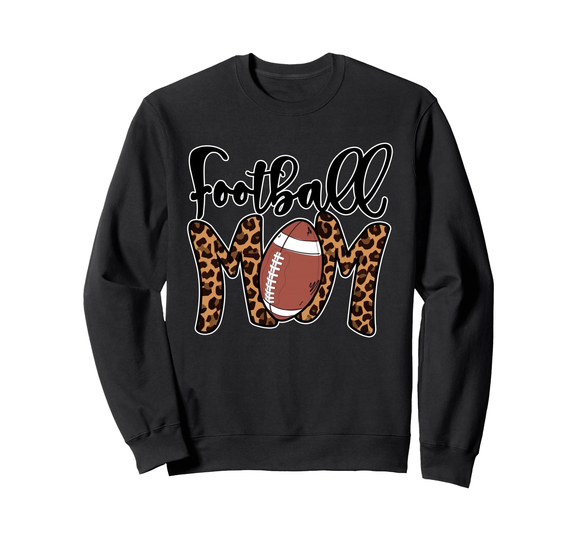 Football Mom Leopard American Sweatshirt - Novelty Apparel for Adults - T-Shirt, Sweatshirt, Hoodie